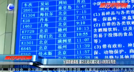 全國鐵路調圖 廊坊北站和廊坊站14列列車有變